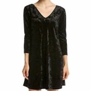 Black velvet cocktail dress